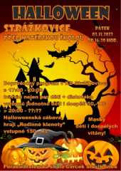 Mateřská škola Cvrček Strážkovice pořádá Halloweenskou cestu a Halloweenskou zábavu
