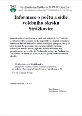 Obec Strážkovice - Informace k volbám do Poslanecké sněmovny Parlamentu ČR
