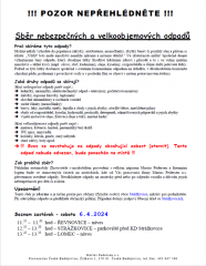 Svoz nebezpečného a velkoobjemového odpadu - jaro 2024