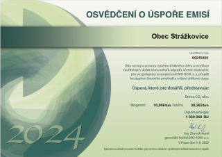 Osvědčení o úspoře emisí za rok 2024