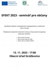 Energetický management, úspory energie, dotační možnosti - seminář pro občany