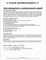 Svoz nebezpečného a velkoobjemového odpadu - jaro 2017