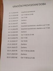 Hostinec "Na Návsi" Strážkovice - Vánoční otevírací doba