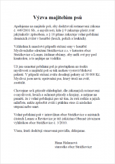 Obec Strážkovice - volné pobíhání psů